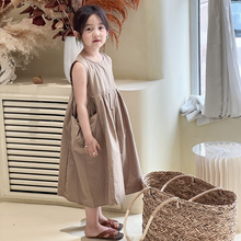 女童韩系棉布连衣裙夏季2024新款儿童女宝洋气时髦高级感裙子夏装