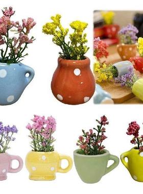 6pcs Cute Plant Fridge Magnets Mini Ceramic Vase Fridge