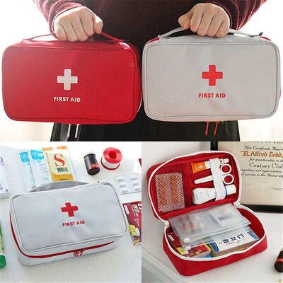 First Aid Kit Bag Home Emergency Medical Survival Rescue Box