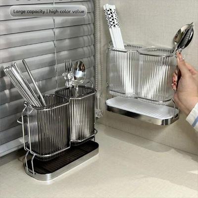 Wall Mounted Kitchen Cutlery Organizer Light Luxury Chopstic