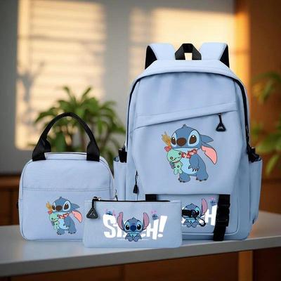 3pc Stitch Large Capacity Backpack Set, Tote Bag and Pencil