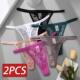 Set Underwear Mesh Thong 2PCS Panties Transparent Women Wome