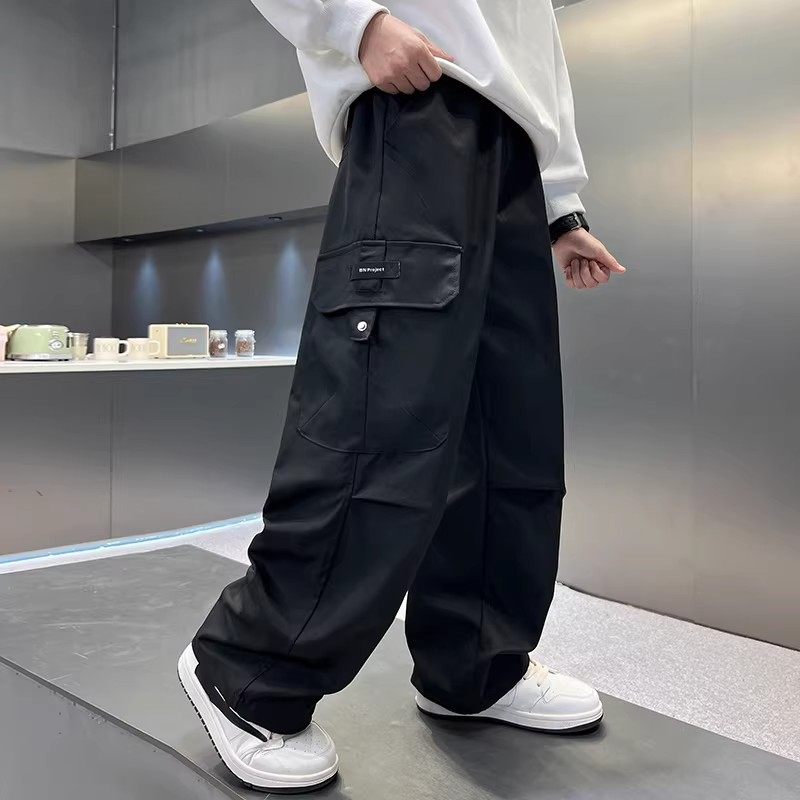 男童运动工装裤子春秋季2026新款儿童宽松大口袋阔腿直筒休闲裤子,童装/婴儿装/亲子装,裤子,淘宝优惠券,粉丝福利购,淘宝优惠卷