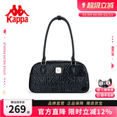 Kappa卡帕 保龄球包2026年新款 潮流黑新绗缝单肩包包女通勤法棍包