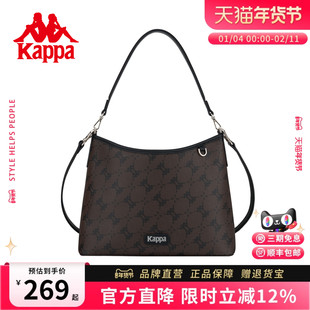 Kappa卡帕 2026年新款HOBO包女棕大容量手提包单肩斜挎通勤托特包