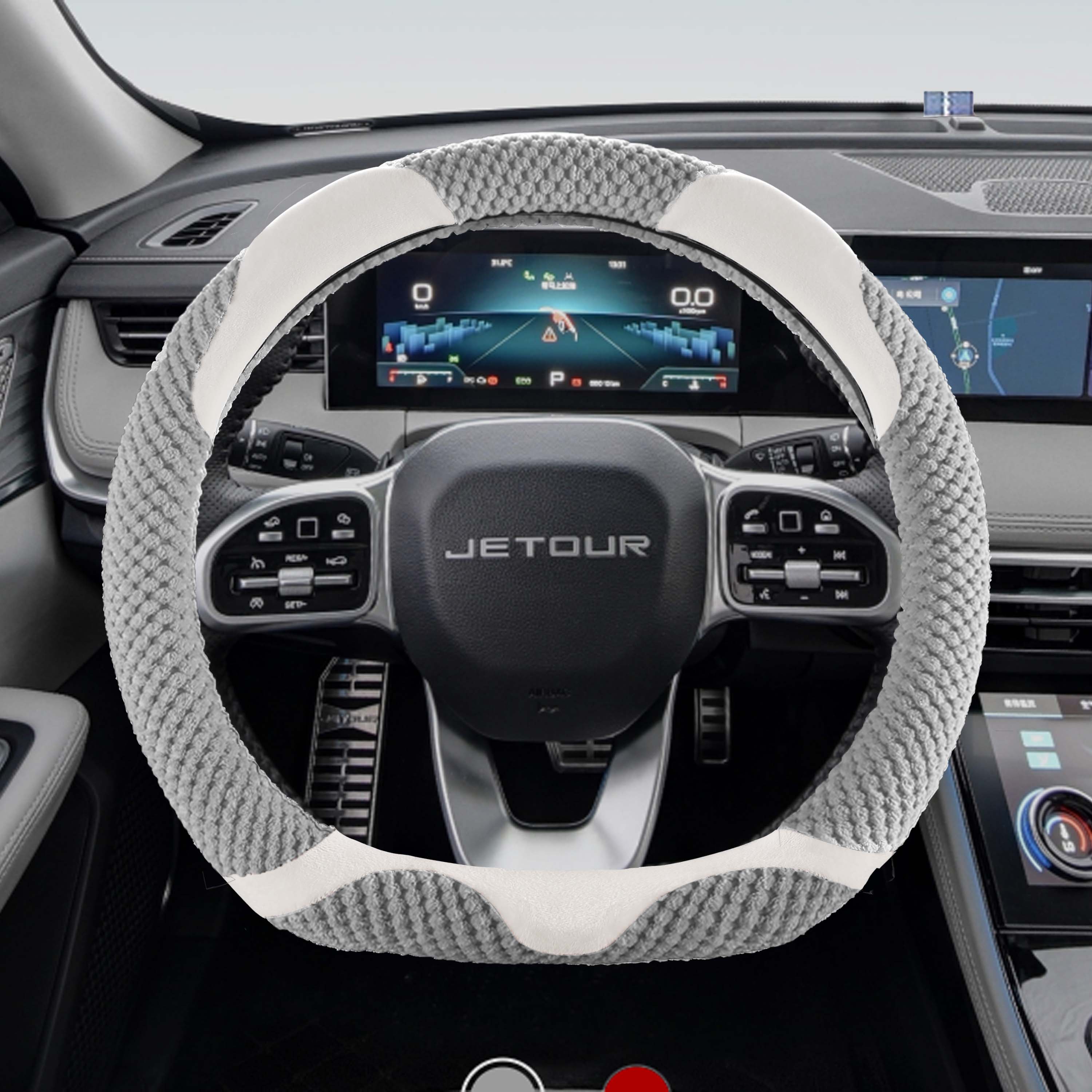 毛绒棉捷途X90/X70PRO/PLUSX95山海L9专用汽车方向盘套冬季款保暖