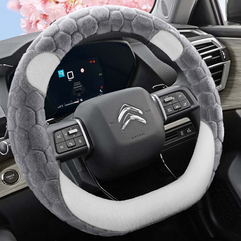 雪铁龙凡尔赛C5 X/C6/C3-XR天逸 C5专用汽车毛绒方向盘套冬季保暖