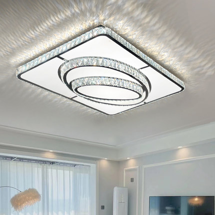 家用大气客厅灯现代简约led水晶灯吸顶灯长方形轻奢餐厅卧室灯具