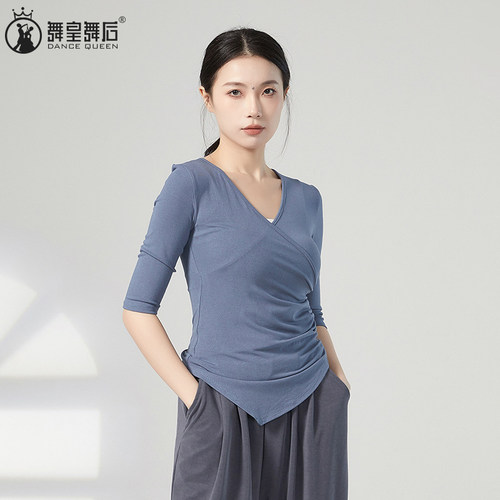 现代舞练功服中袖跳舞上衣女艺考