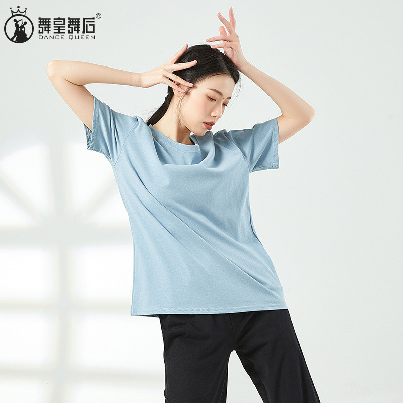 2026春夏新款运动T恤男女同款宽松舞蹈服练功短袖现代舞棉上衣