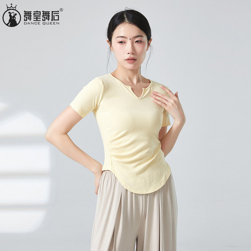 舞蹈练功服V领修身形体服训练服