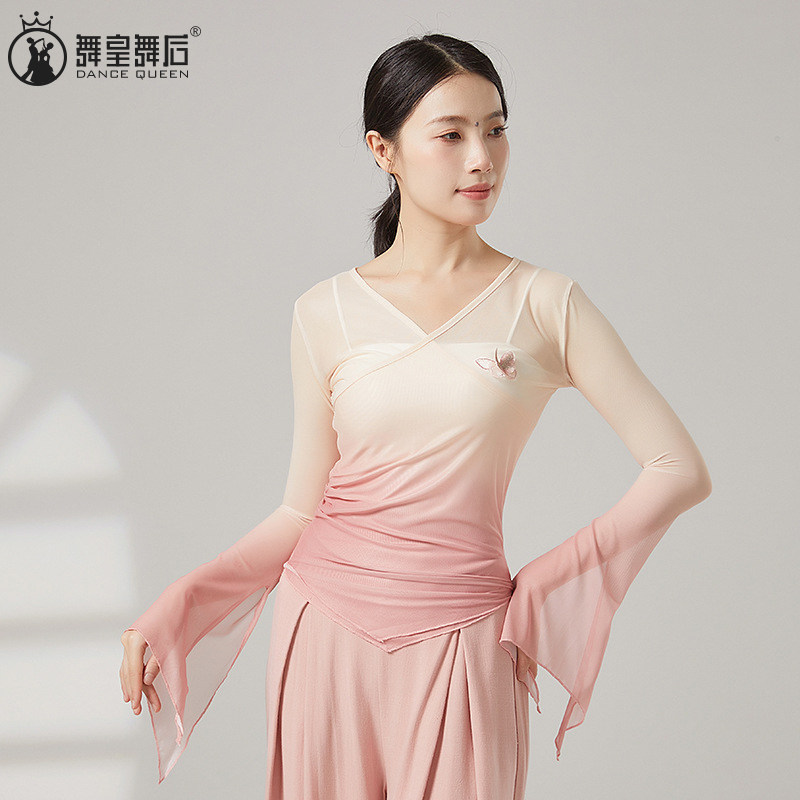 新款古典舞蹈服超仙渐变纱衣蝴蝶飘逸中国舞演出服形体练功表演服,运动/瑜伽/健身/球迷用品,现代舞服装,淘宝优惠券,粉丝福利购,淘宝优惠卷