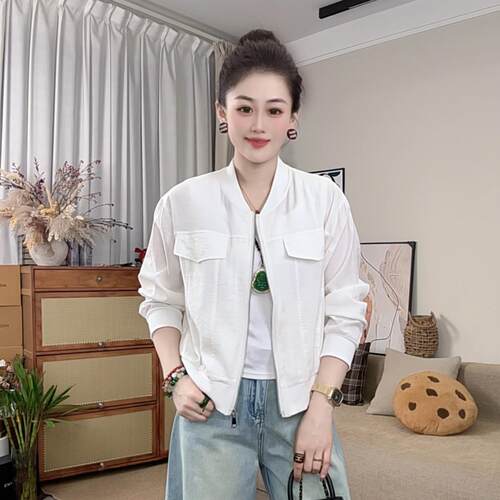 轻奢纯色立领拉链显瘦女夹克