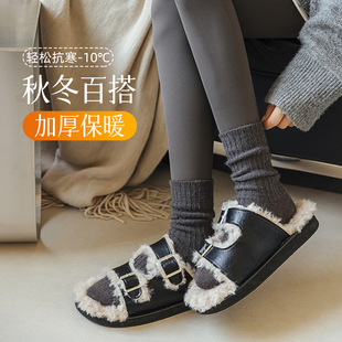 羊绒袜子女中筒发热秋冬灰色加厚外穿鲨鱼裤运动配雪地靴的堆堆袜