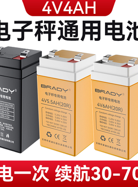 电子秤电池通用精准电子称4V4ah蓄电瓶150公斤商用台秤专用4伏6v