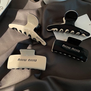 高级感醋酸抓夹法式 方形后脑勺鲨鱼夹头饰简约半扎发高品质发夹女