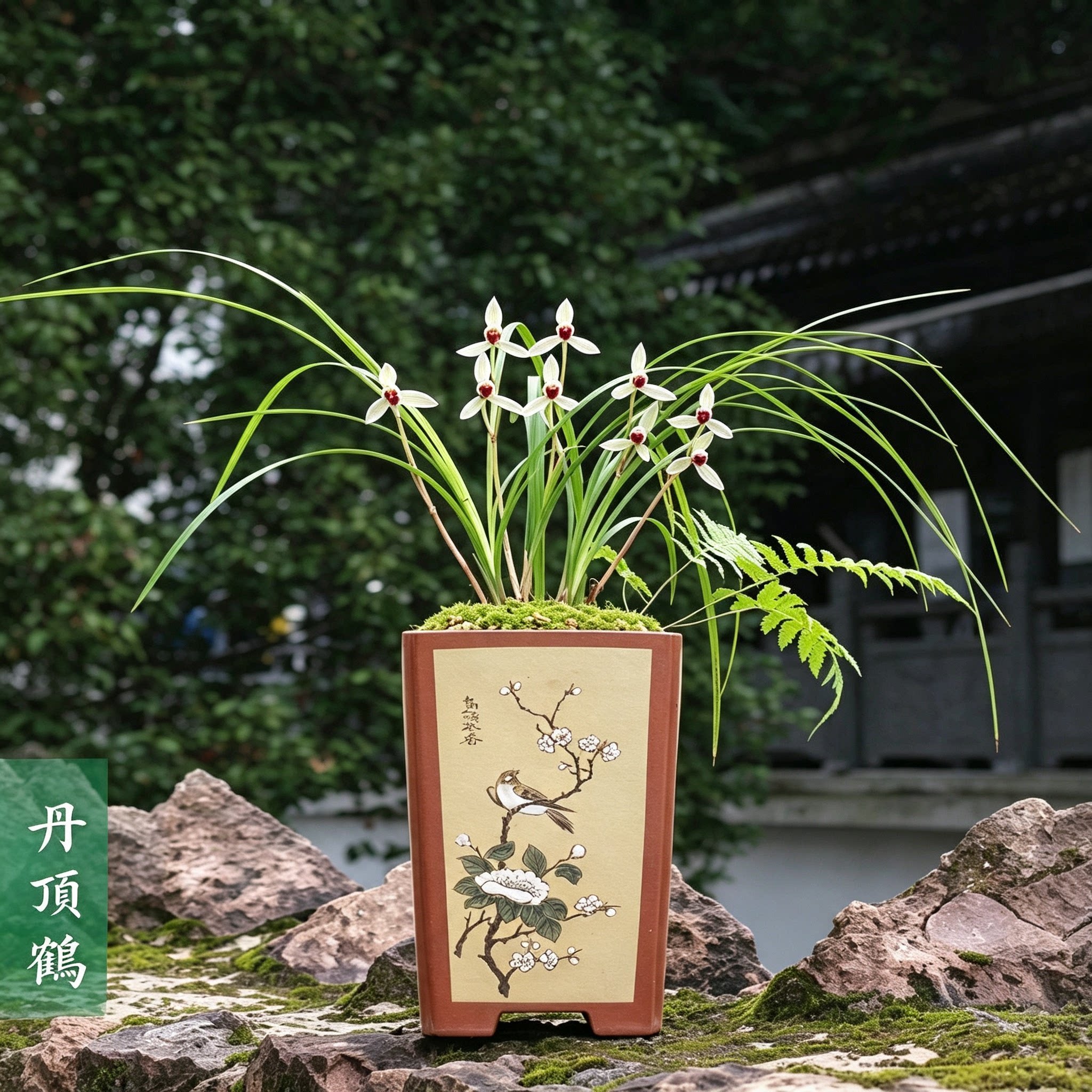 莲瓣兰丹顶鹤经典红素，花开端庄，清香怡人室内盆栽好养花期冬春