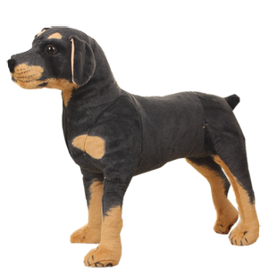 仿真杜宾犬毛绒玩具狗公仔小狗狗黑立狗玩偶送儿童男孩生日礼物