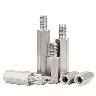 铁镀镍单头六角螺柱内外牙螺栓连接柱六角隔离柱单头六角铁柱M3M4