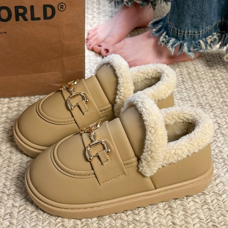 加绒加厚棉拖鞋女2025新款秋冬孕妇防滑乐福鞋办公室保暖雪地靴,女鞋,时尚雪地靴,淘宝优惠券,粉丝福利购,淘宝优惠卷
