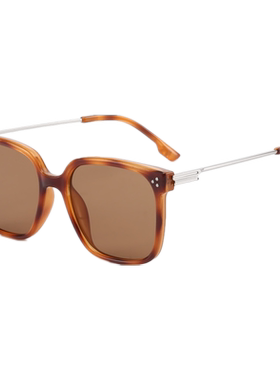 墨镜女款大框豹纹茶色网红防紫外线遮阳开车海边高级感近视太阳镜