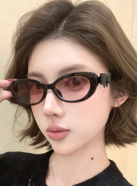 2026新款粉色墨镜女蝴蝶结高级感辣妹网红辛芷蕾同款太阳眼镜显瘦
