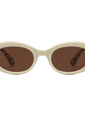 复古白色猫眼墨镜女高级感圆脸显瘦2024新款偏光镜开车遮阳太阳镜