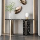 售楼部大理石玄关台简约玄关桌靠墙入户客厅端景台条案岩板玄关柜