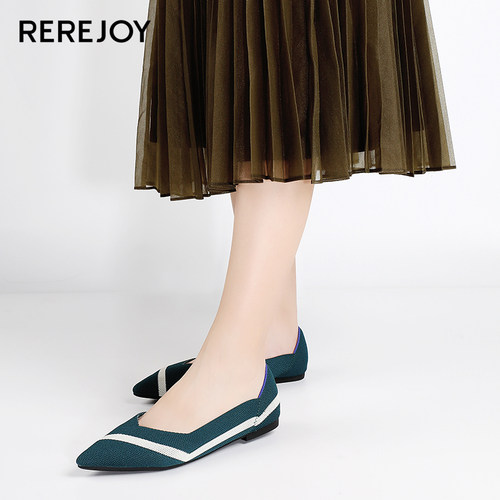 rerejoy尖头飞织透气休闲王妃鞋