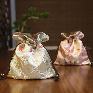 文玩收纳包首饰锦囊束口小布袋手串文玩收纳袋主人杯茶具品茗茶杯