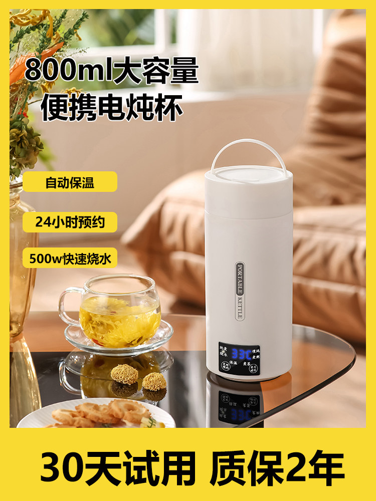 便携式烧水壶大容量电炖杯多功能电煮杯养生壶电热杯宿舍自动断电