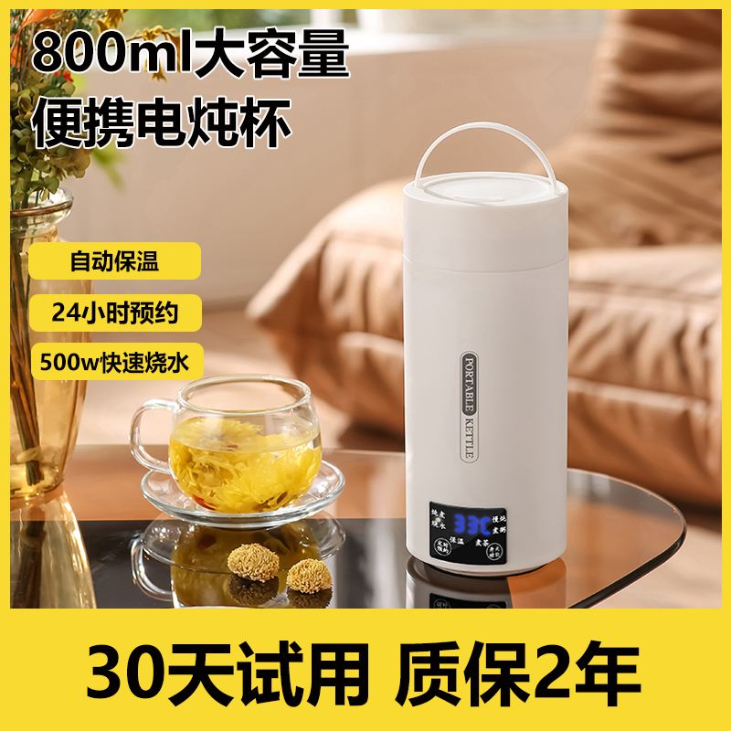 便携式烧水壶大容量电炖杯多功能电煮杯养生壶电热杯宿舍自动断电