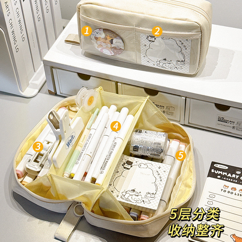 2025新款高颜值双面火山文具盒痛包文具袋收纳袋学生大容量笔袋女