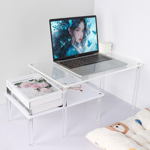 小桌子宿舍床上桌卧室飘窗电脑学习小桌子透明简易边桌小茶几极简