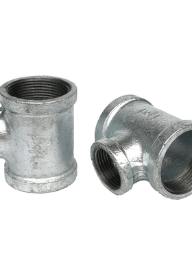 镀锌变径中小三通玛钢消防燃气饮用水内丝管件接头DN15 20 25 32