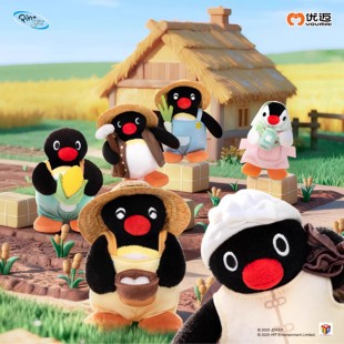 正版Pingu开心农场系列挂件盲盒企鹅毛绒公仔玩偶娃娃周边礼物