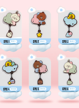 linefriend徽章布朗熊可妮兔莎莉鸡胸针卡扣配饰可爱礼物背包挂件
