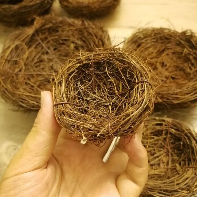 藤编仿真鸟巢装饰手工艺品拍摄道具婚庆布置森系造景用品小鸟窝