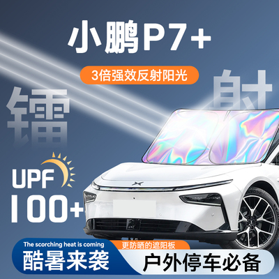 更反光*小鹏P7+*镭射材质防晒板