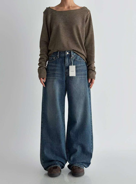 OH YEAH 韩国代购正品2025秋冬新款复古百搭宽松直筒牛仔裤女