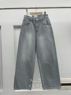 现货～PAI韩国正品小众设计师2026春款高腰水洗直筒宽腿牛仔裤女