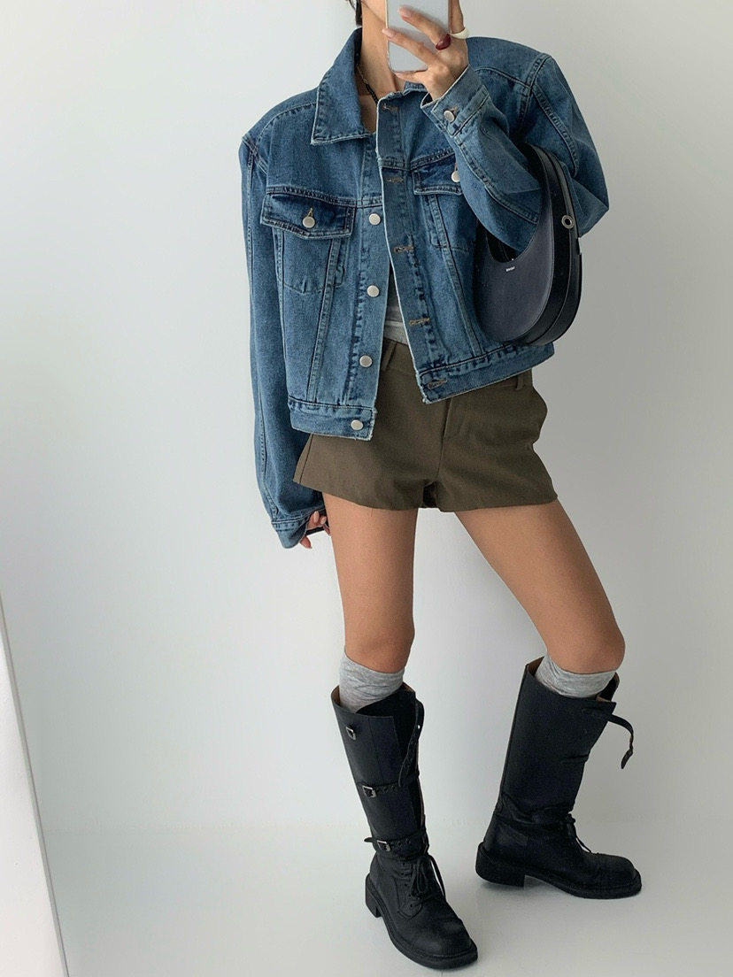 CELEBRITY-A韩国正品小众设计师品牌2025新款水洗休闲牛仔外套女