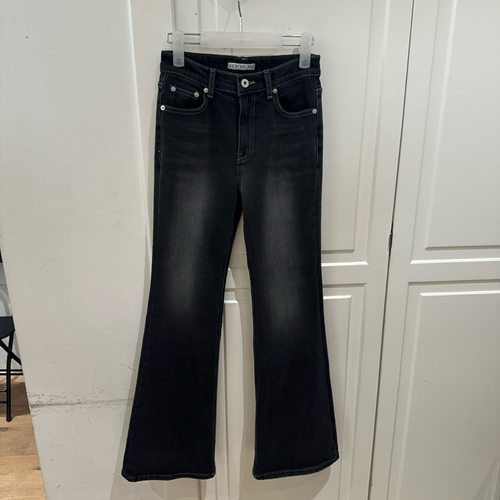 WE ARE/WELOVER韩国正品小众设计师25新款厚款加绒修身微喇牛仔裤