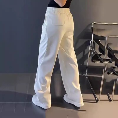 2025新款男士休闲裤垂感阔腿堆堆裤宽松透气直筒卫裤百搭潮流长裤