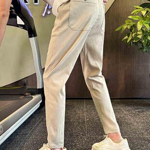 脚子男士 小裤 2024新款 百搭弹力休闲裤 痞帅纯色条纹 韩版 秋冬季 修身