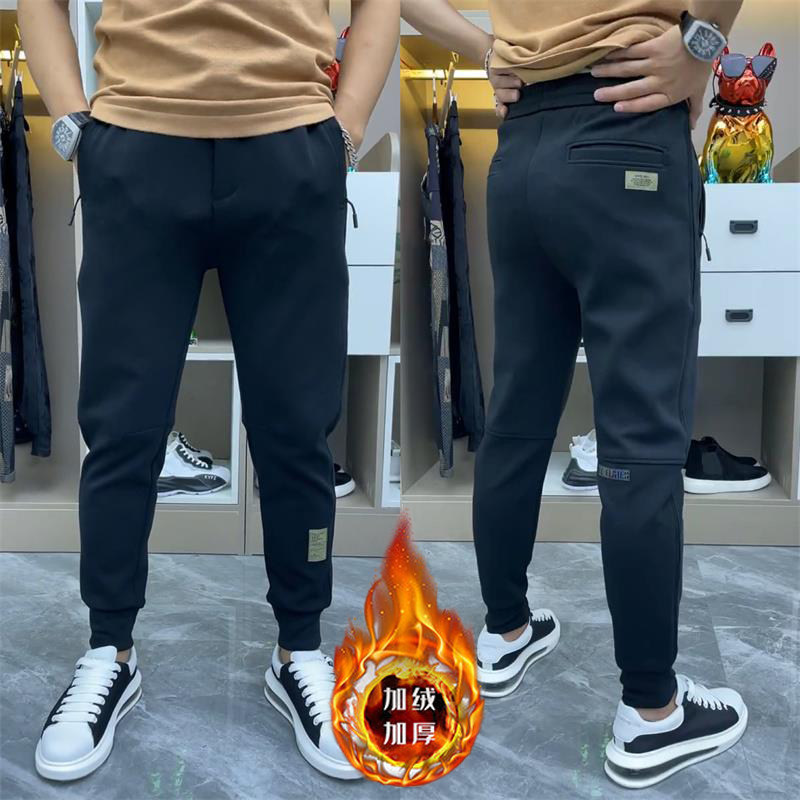 秋冬季加绒加厚拉链口袋裤子男潮牌百搭痞帅休闲长裤束脚运动卫裤,男装,休闲裤,淘宝优惠券,粉丝福利购,淘宝优惠卷
