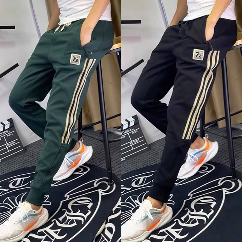 修身小脚休闲裤子拉链口袋