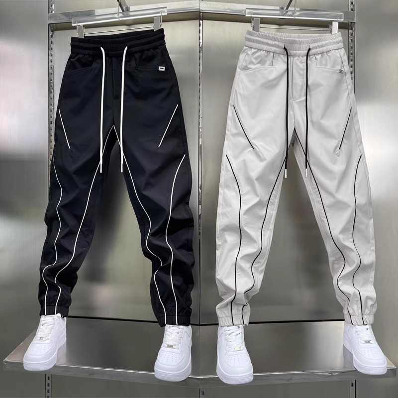夏季2025新款男裤子潮牌高级感运动百搭冲锋裤宽松休闲高档束脚裤