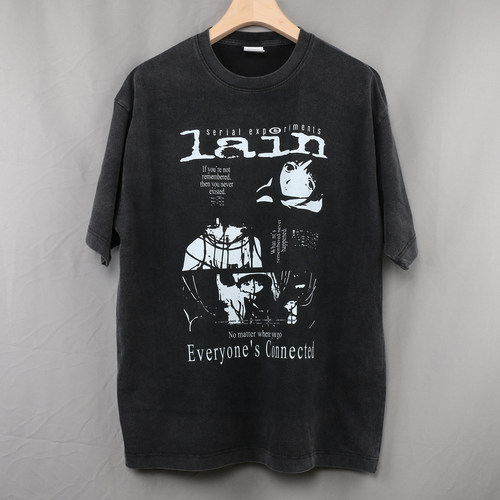 Serial Experiments Lain 短袖T恤 玲音 纯棉水洗休闲男女T-shirt