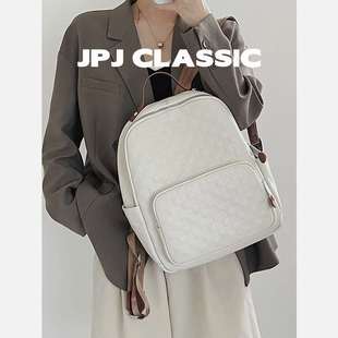 jpjclassic头层牛皮双肩包女日韩旅游背包学生书包休闲百搭包